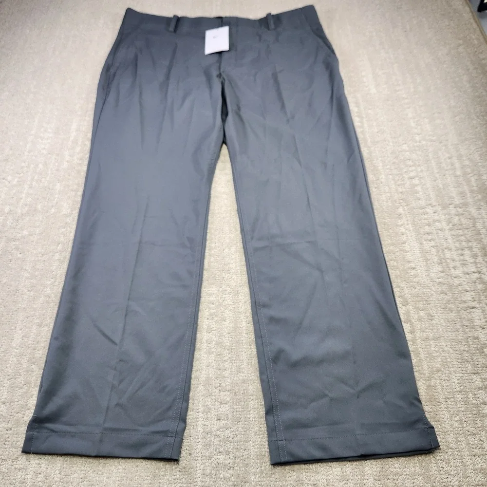 Nike Golf Pants Men 36x30 Flex Standard Fit Gray Elastic Waist Chino NEW